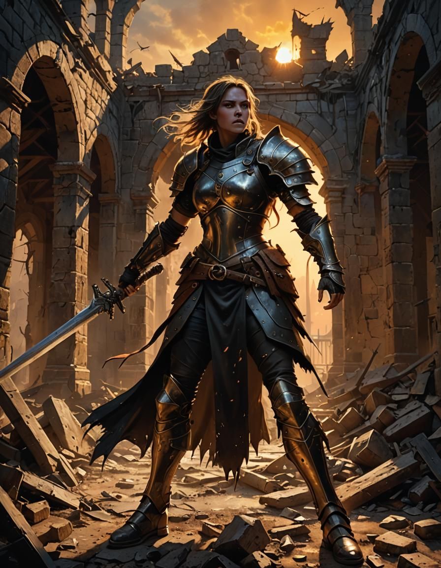 Fantasy Warrior Battles Demon Spawn