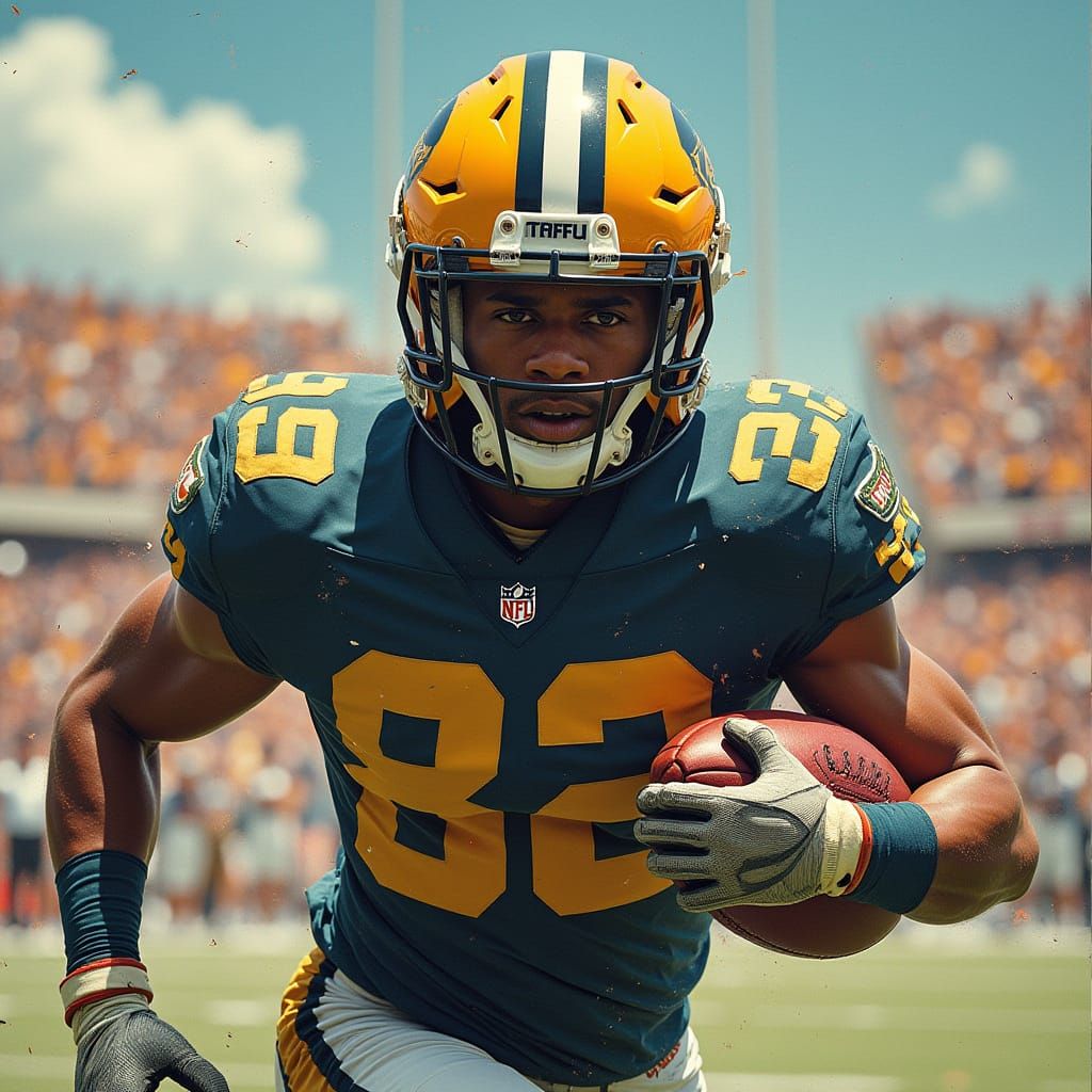 Cyberpunk Football Player in Action