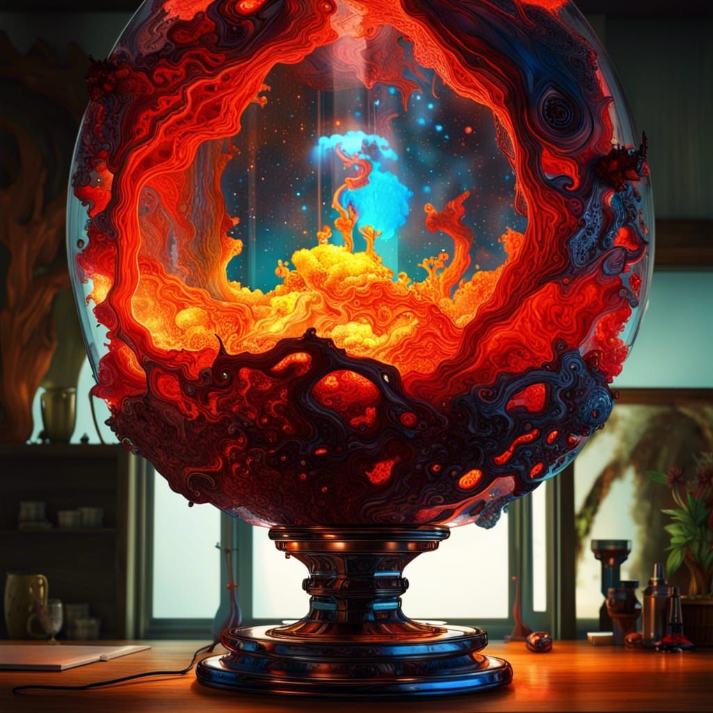 Molten Lava Lamp in Maximalist Fantasy Style