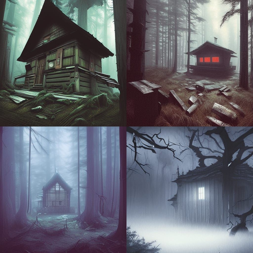 Mysterious Evil Cabin in Dark Woods of Japan