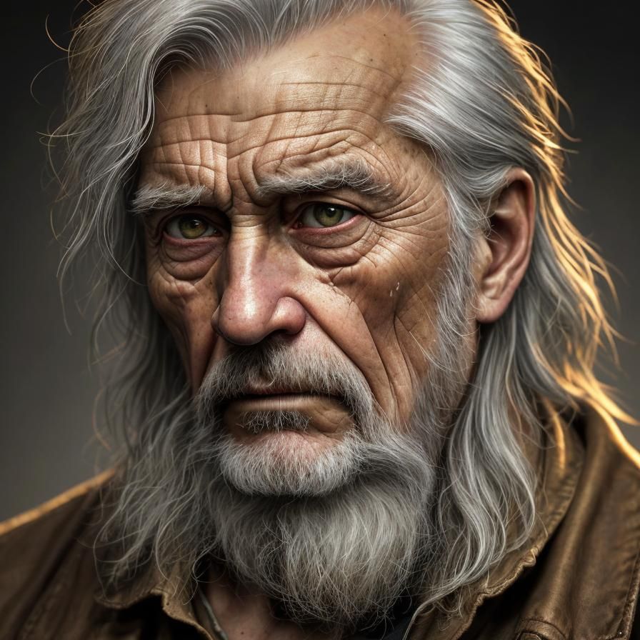 Photorealistic Portrait of Old Man in Rembrandt Style