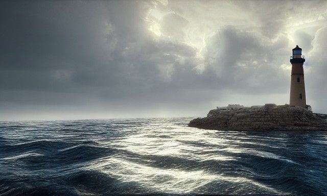 Alexandria Lighthouse Seascape in Ancient Egypt