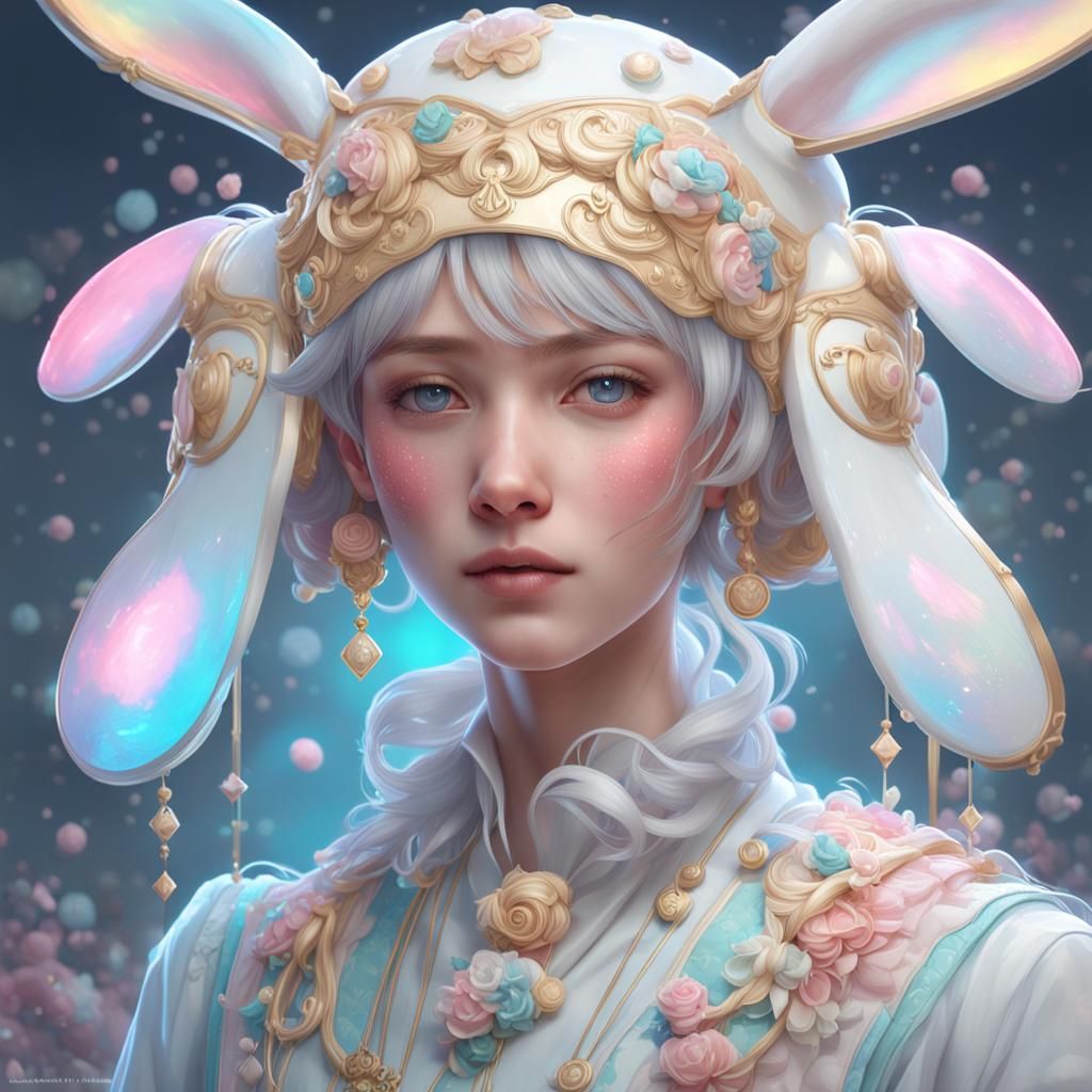 Hyperdetailed Portrait of Cinnamoroll in Art Nouveau Style