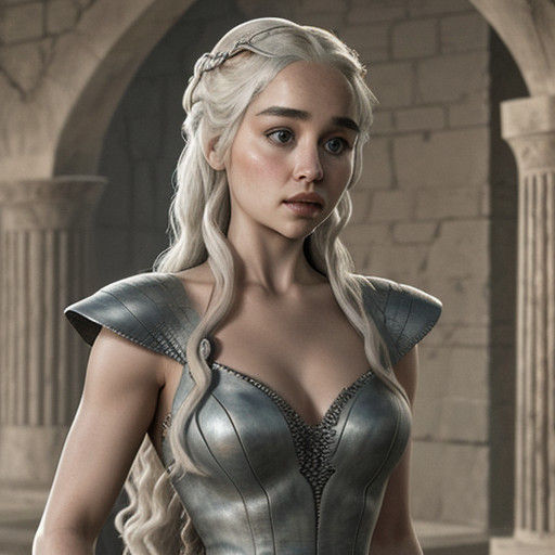 Elegant Daenerys Targaryen Portrait in Regal Regalia