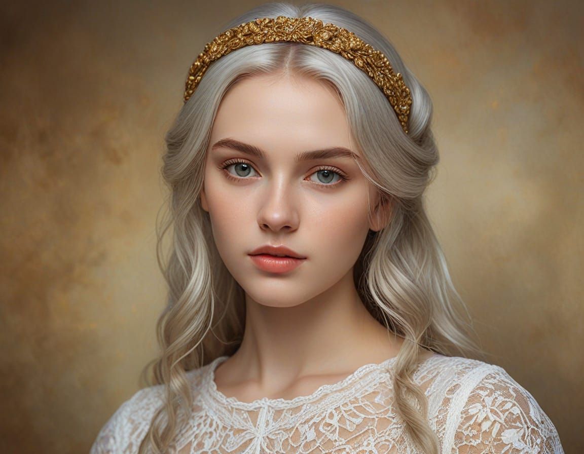 Elegant Young Woman in Golden Hour