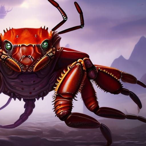 Crab Scorpion Hybrid in Detailed Matte Painting Style