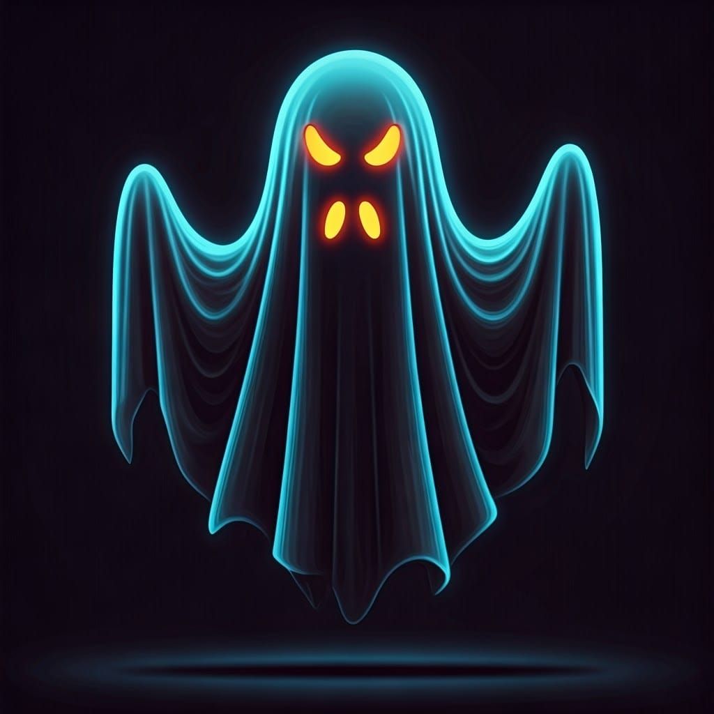 Neonpunk Halloween Ghost in Digital Art