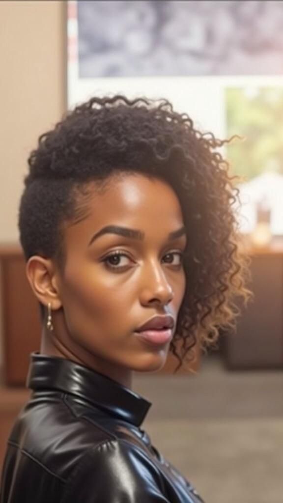 Seductive Portrait of a Black Woman with Intense Gaze