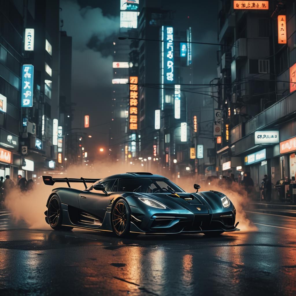Koenigsegg Jesko Drifting in Neon Tokyo