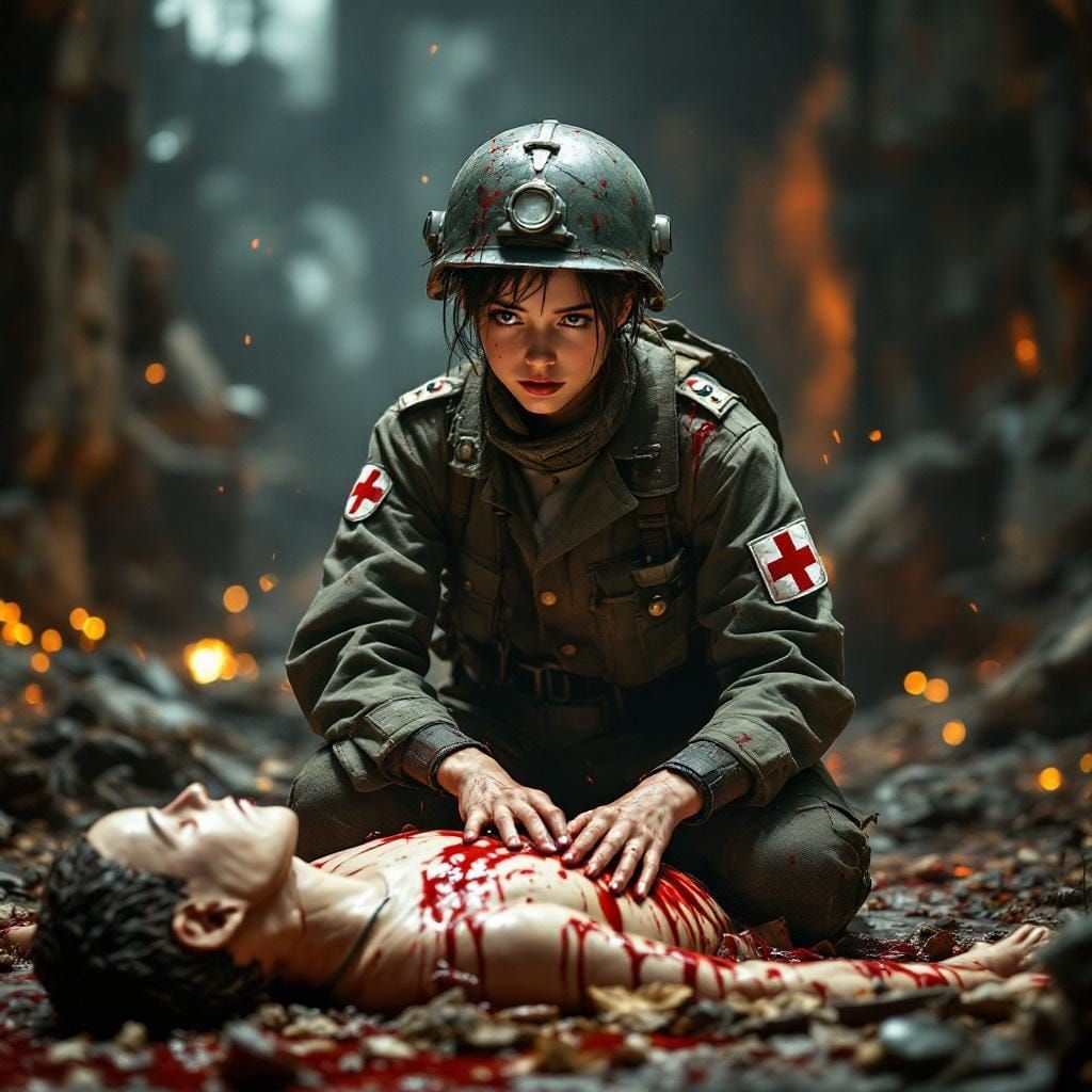Post-Apocalyptic Combat Medic in Training