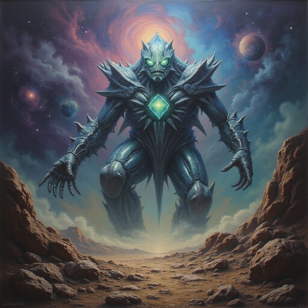 Surreal Golem Emerges from Cosmic Void in Giger & Beksiński ...