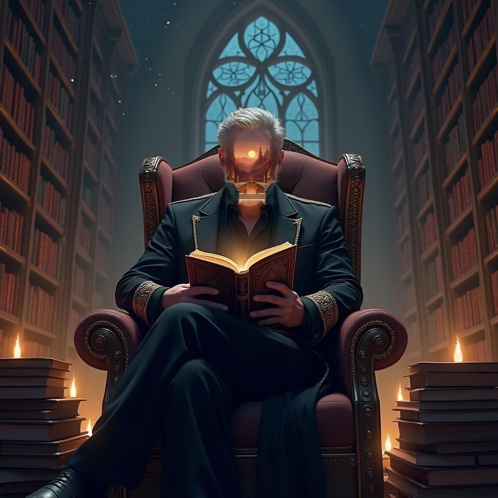 Fantasy Book Ad in Detailed Matte Painting Style