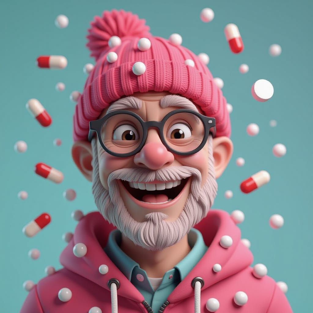 Whimsical Neo-Dada Portrait of Jonny in 3D