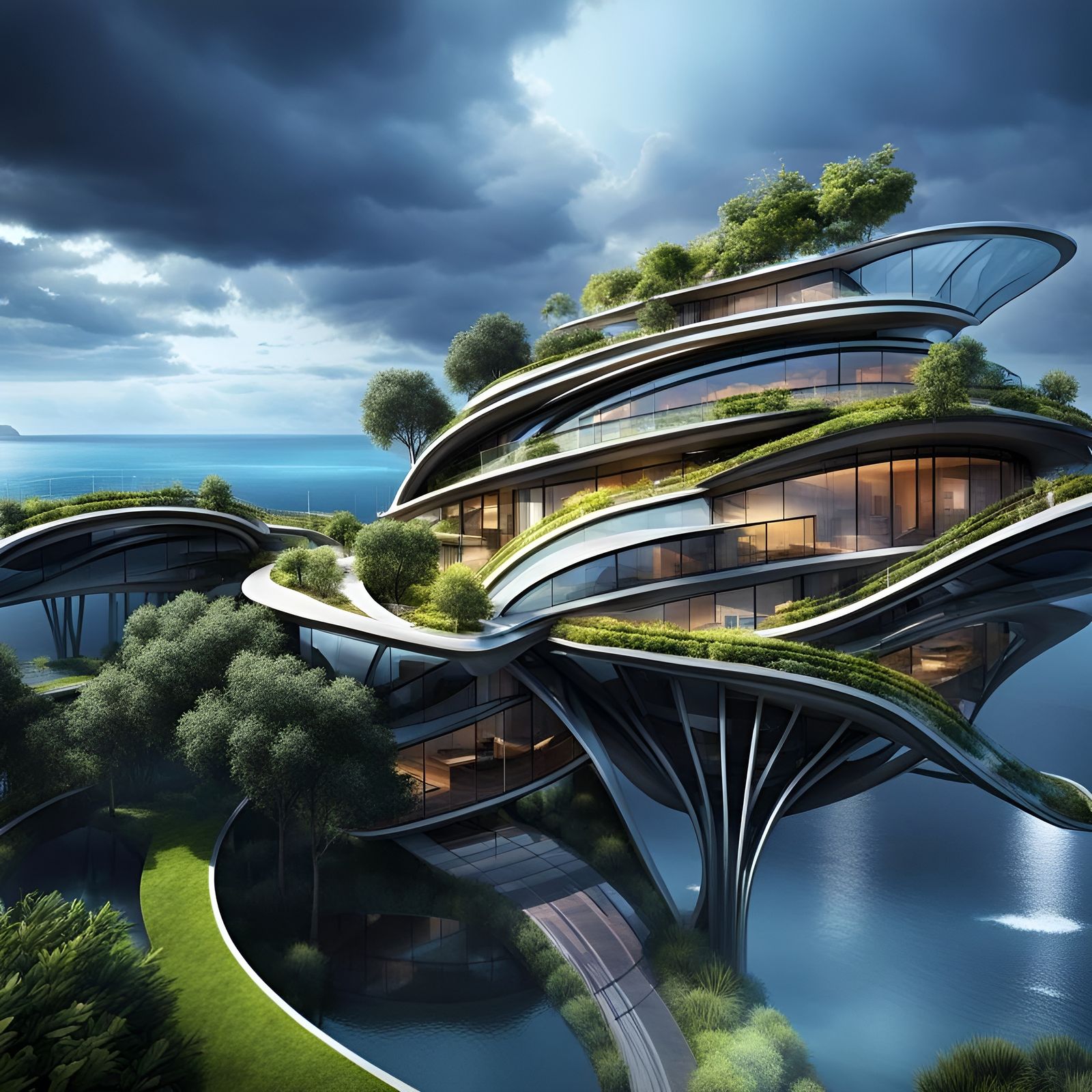 Eco-Friendly Abstract Architecture