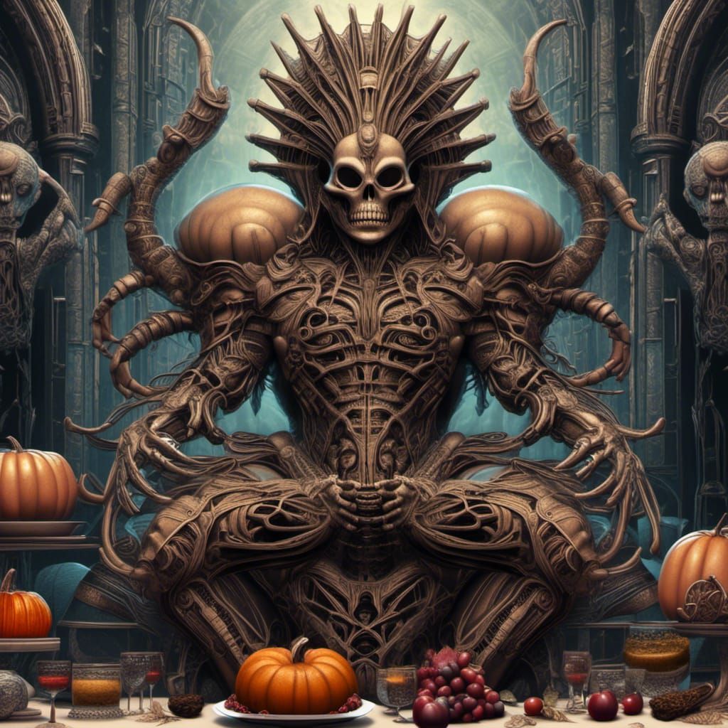 Biomechanical Wrestler in Surrealist Style