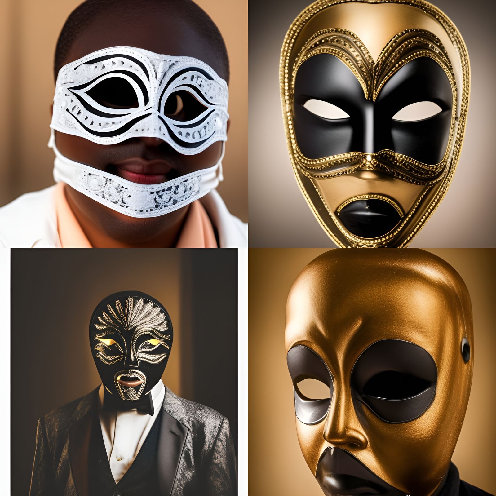 Black Man in Phantom of the Opera Mask: Professional Photo