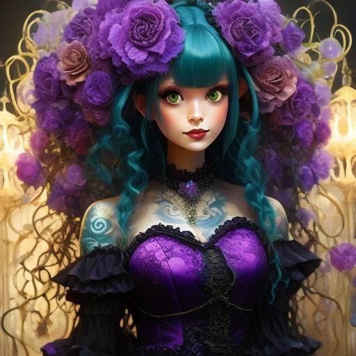 Ethereal Goblin Lounge Singer in Dark Fantasy Style