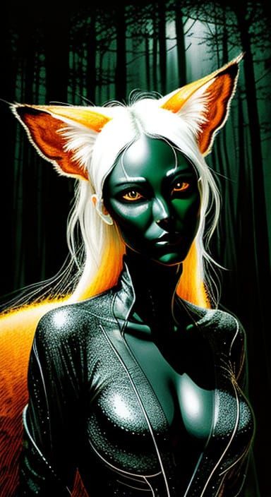 Dark Goddess of Enchanted Forests in Photorealistic Scratchb...