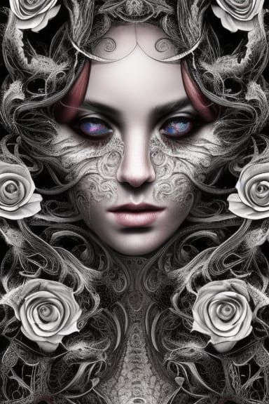 Hyperdetailed Roses with Intricate Filigree