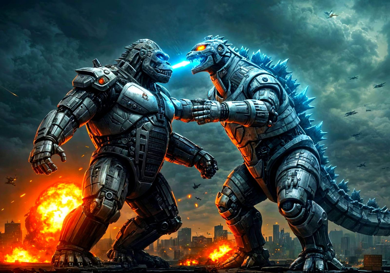 Robotic Gorilla vs Mechagodzilla: Epic Sci-Fi Battle