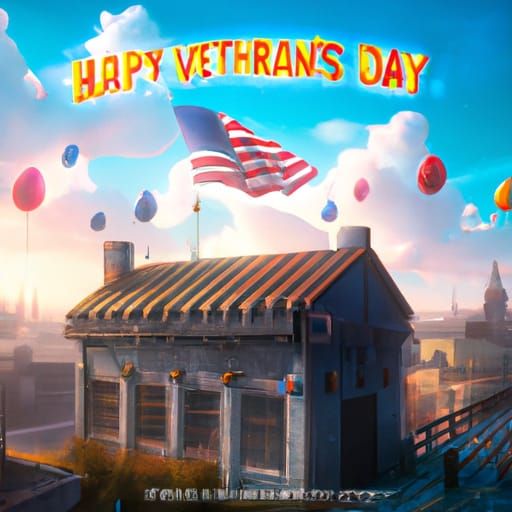 Detailed Veteran's Day Matte Painting in Deep Color