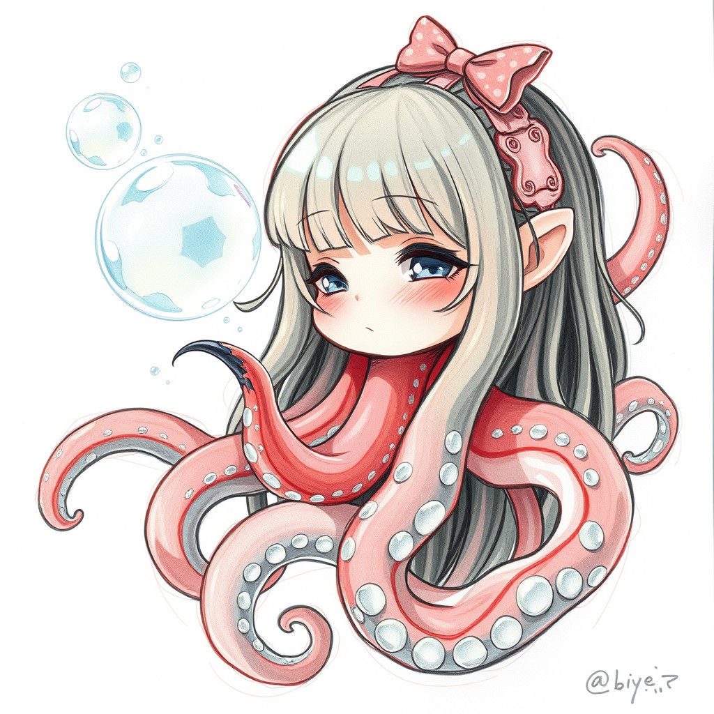 Glamorous Tentacle Girls in a Whimsical Cartoon World