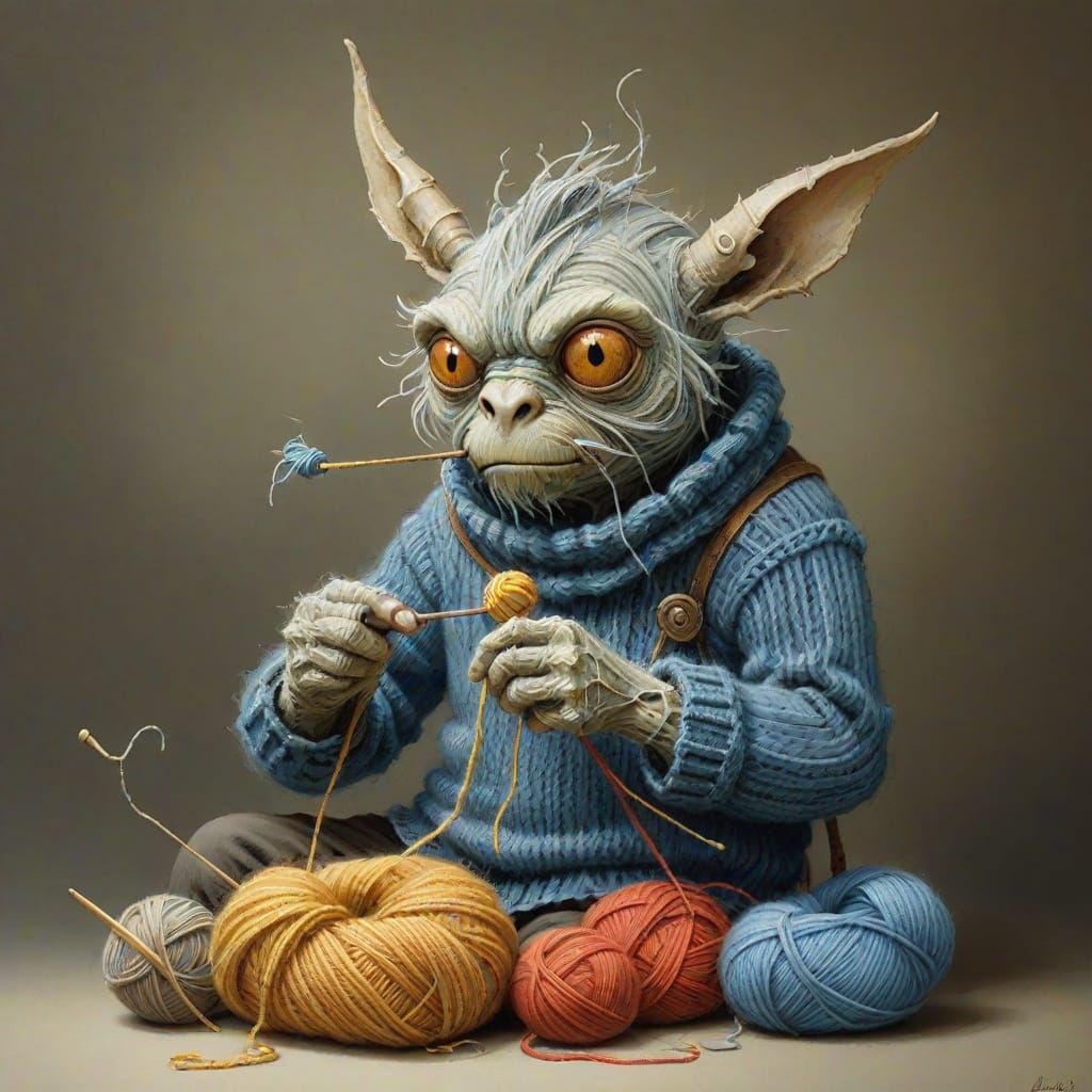 Pop Surrealist Yarn Monster Knits Sweater