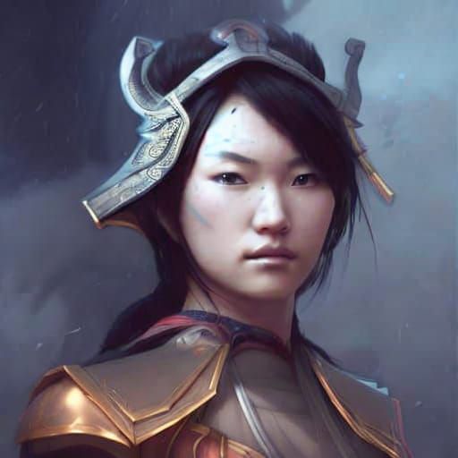 Japanese Female Warrior RPG Portrait in 8K