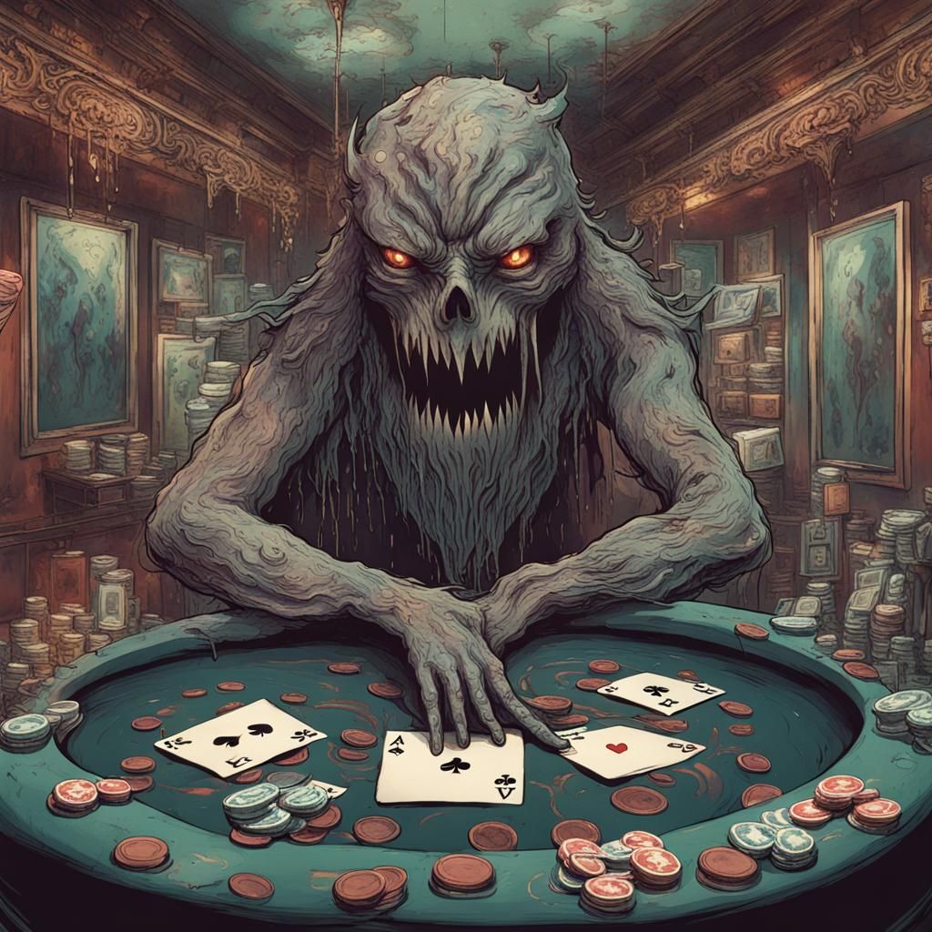 Anxiety Monsters Drowning in Casino of Aces