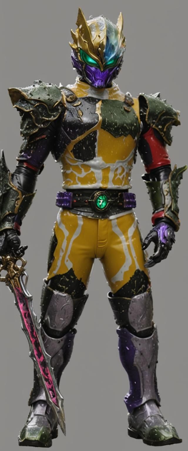 Evil Slime Storm Dragon Kamen Rider in 3D Anime Style