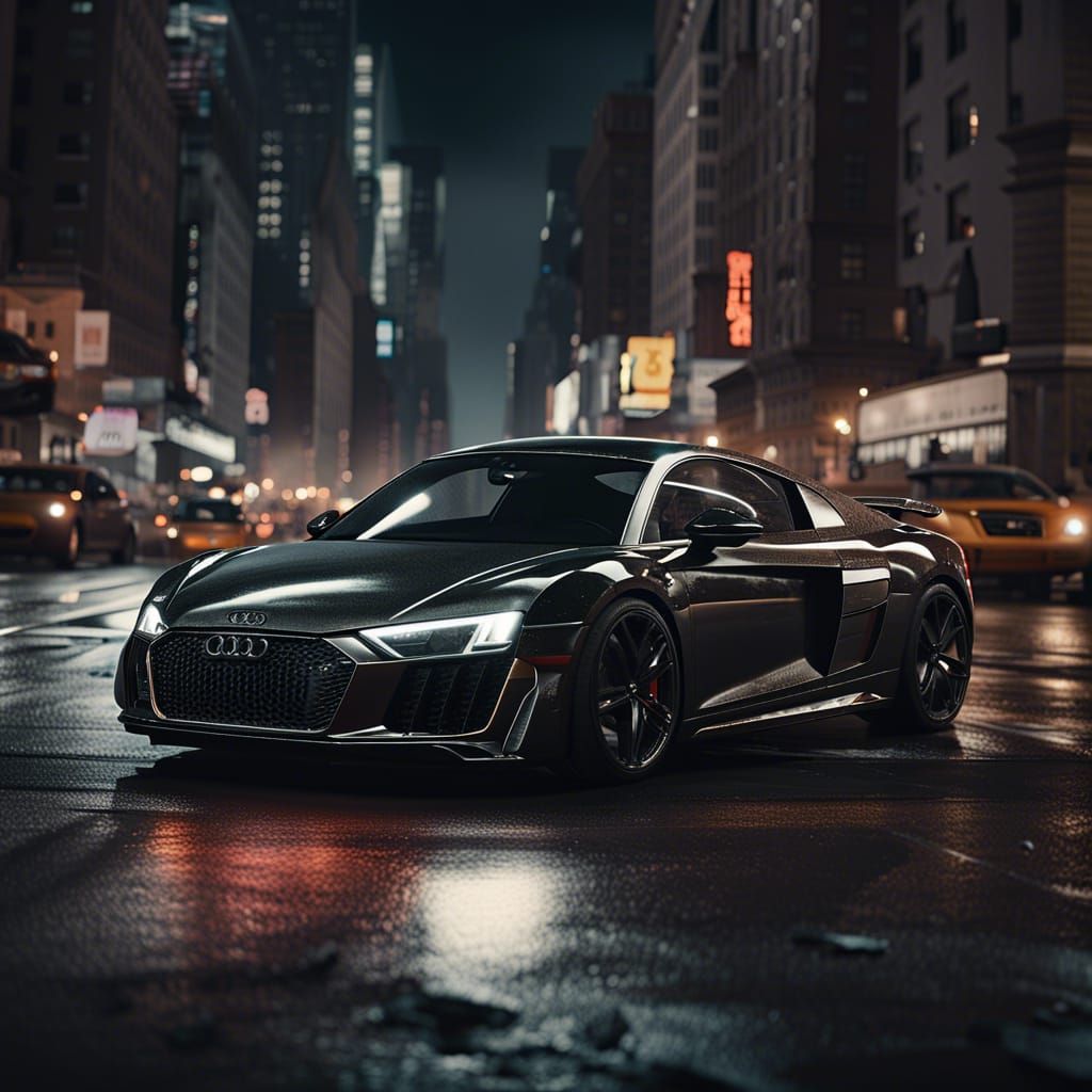 Audi R8 Races Through New York City at Night
