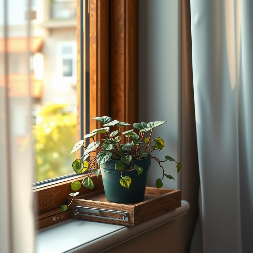 Little Plant on Windowsill as Splash Art