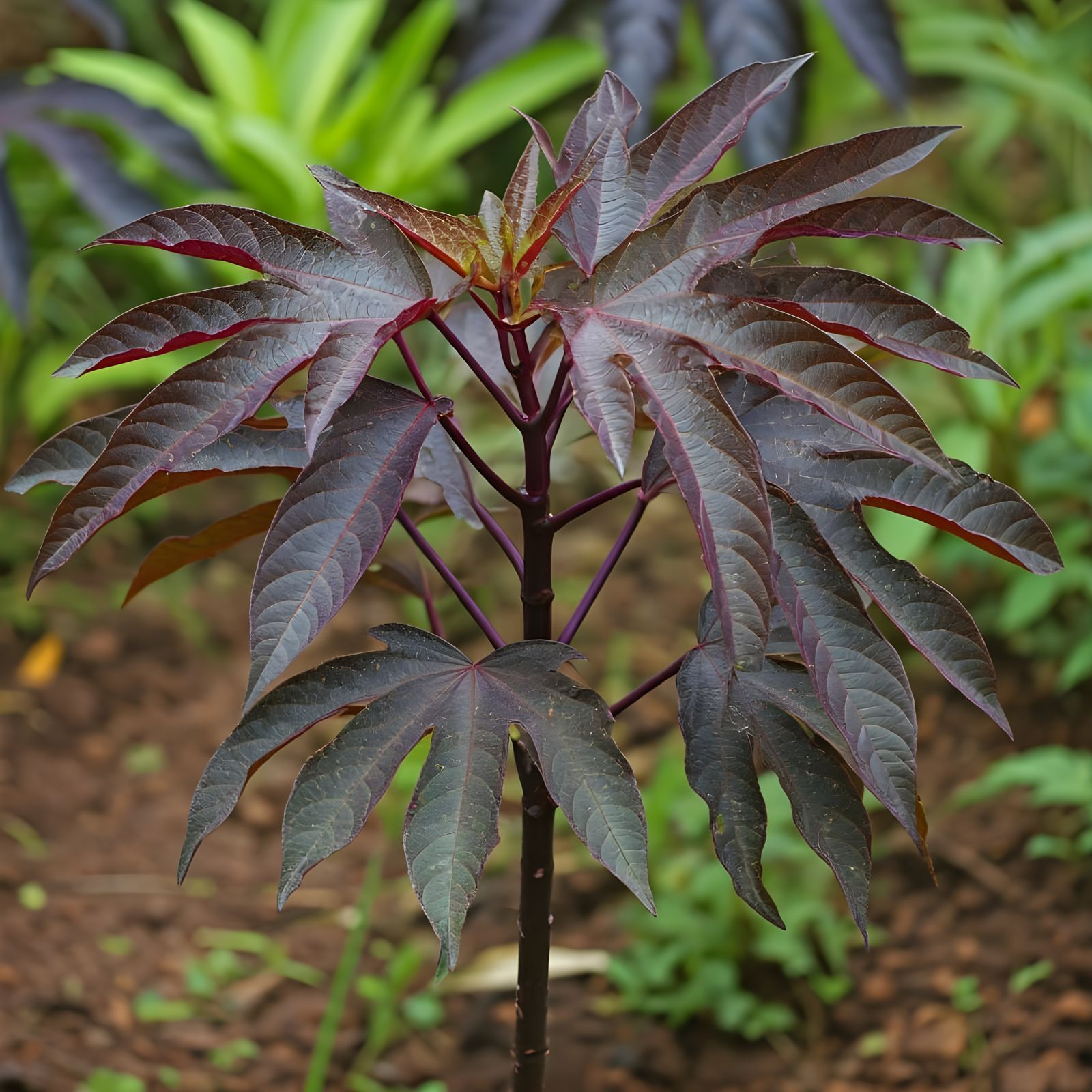 Botanical Delight in Dark Purple and Green