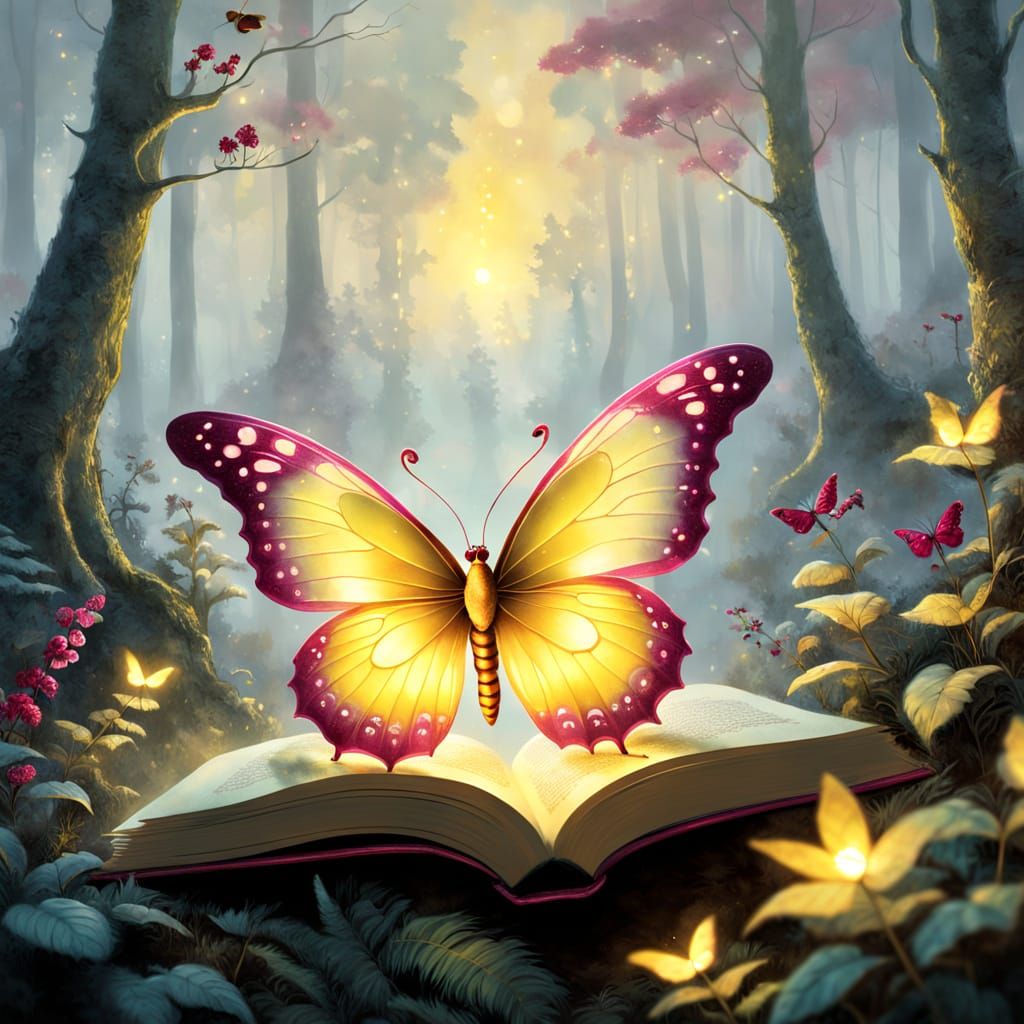 Enchanted Butterfly in Whimsical Forest