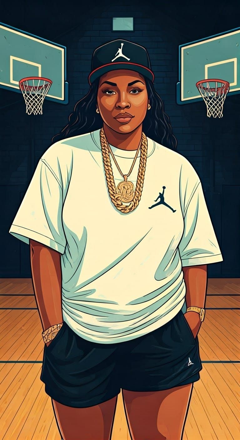 Remy Ma Illustration in 90s Hip-Hop Style