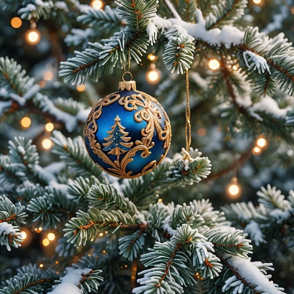 Christmas Fairy Tale Ornament on Spruce Branch