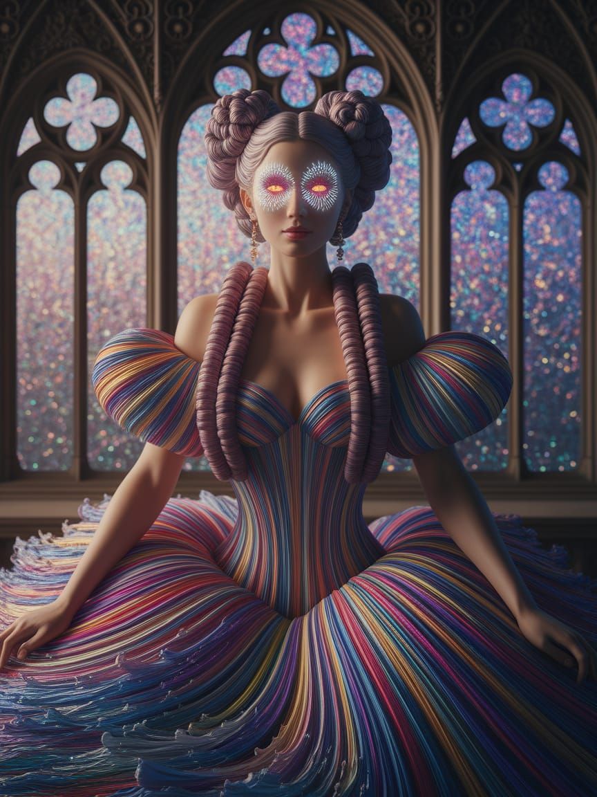 Goddess With Ribbons in Velazquez Style