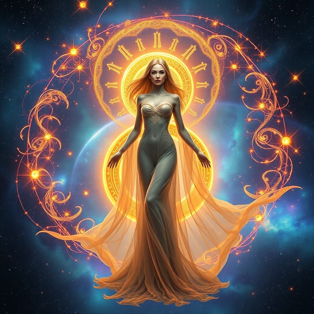 Ethereal Goddess Embodies Infinity and Femininity in Cosmic ...