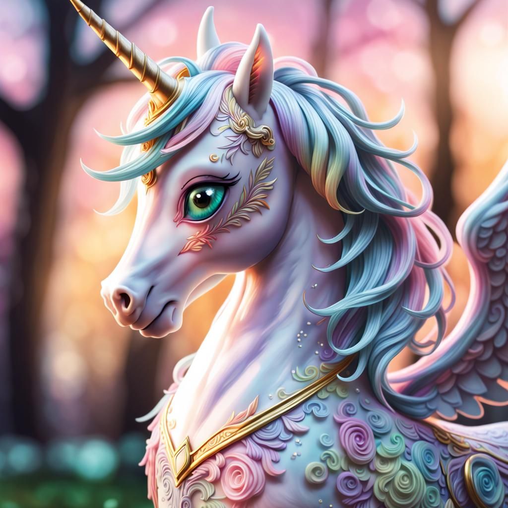 Pastel Alicorn with Intricate Details in HDR