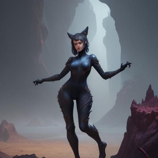 Woman in Unitard: Detailed Fantasy Concept Art