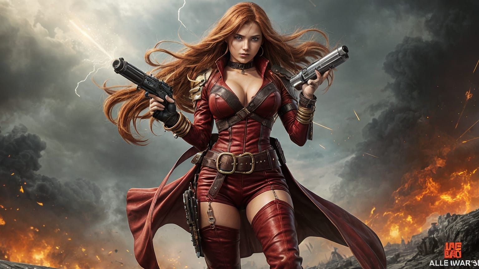 Red Monika Outlaw Digital Painting