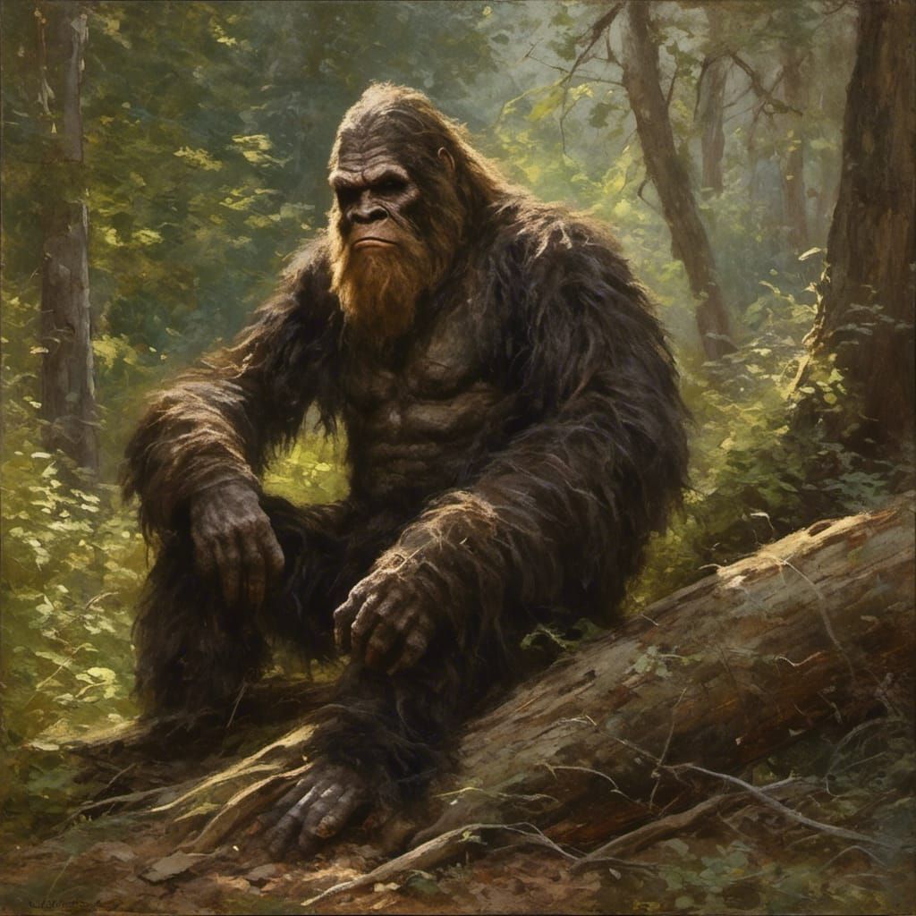 Seated Figure in Woods, Oil Painting by Gurney