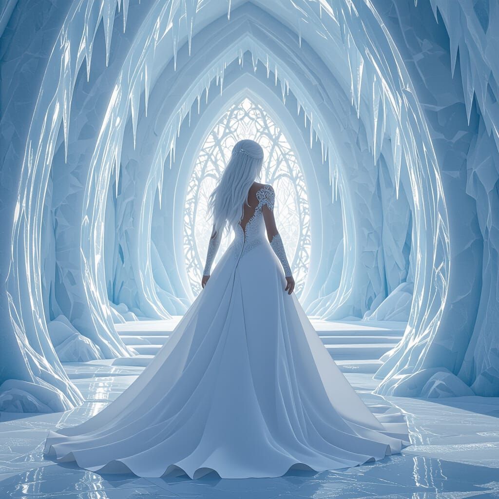 Ice Queen in Monochromatic White Palace