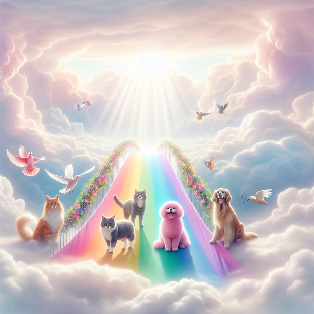 Animals Ascend Rainbow Bridge to Heaven