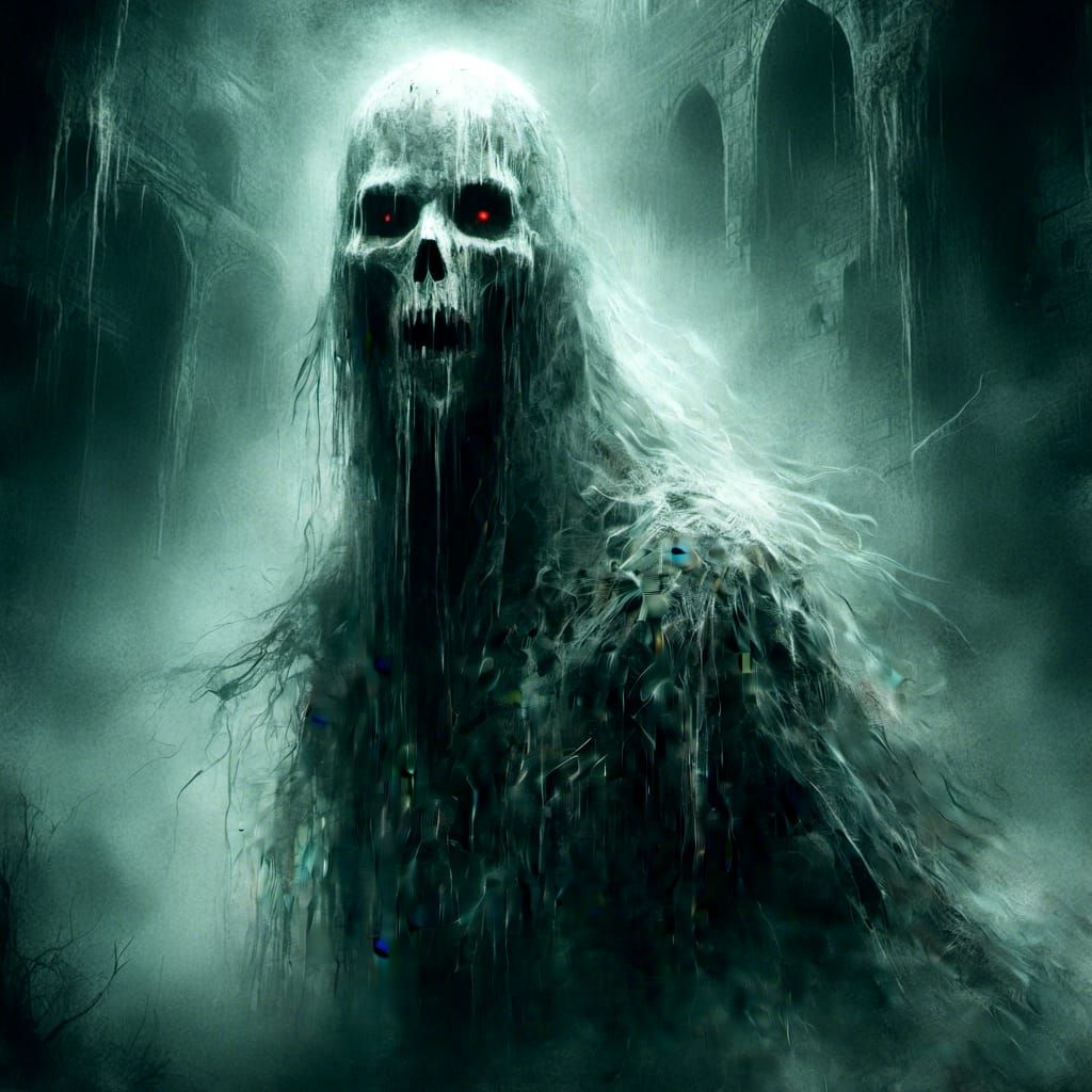 Ghostly Futuristic Astronaut in Ethereal Style