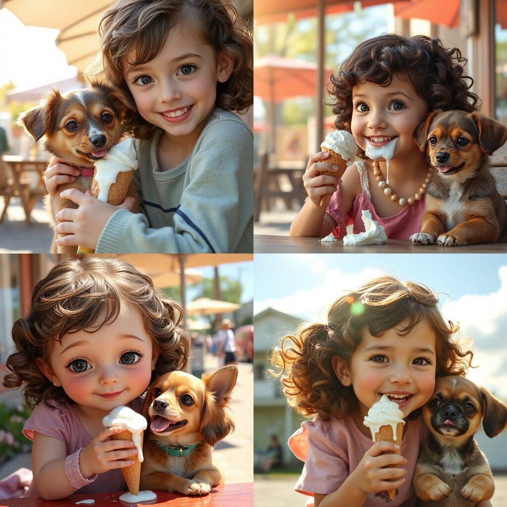 A Little Girl's Sweet Treat Moment in Anime Style