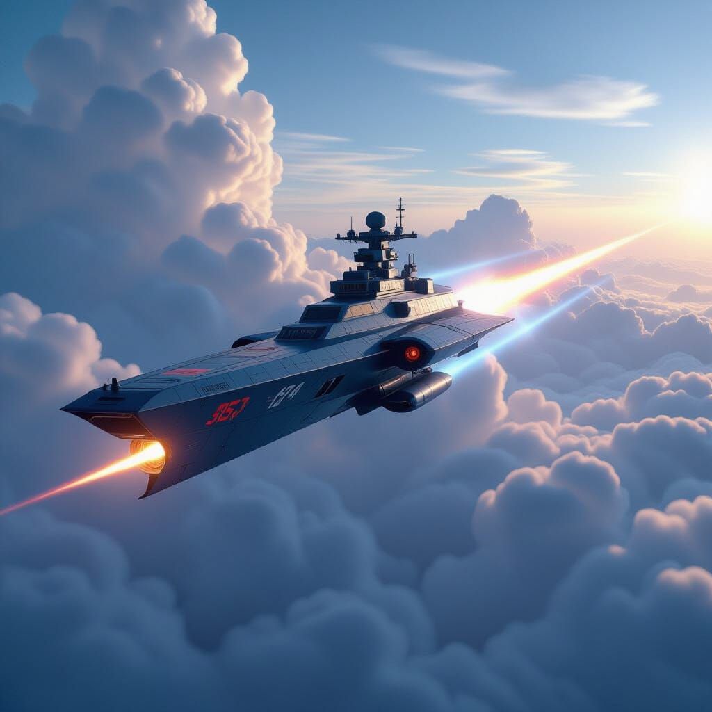 Space Battleship Yamato in Cinematic Sci-Fi Style