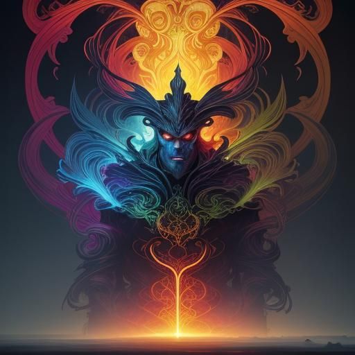 Luminous Rainforest in Art Nouveau Style