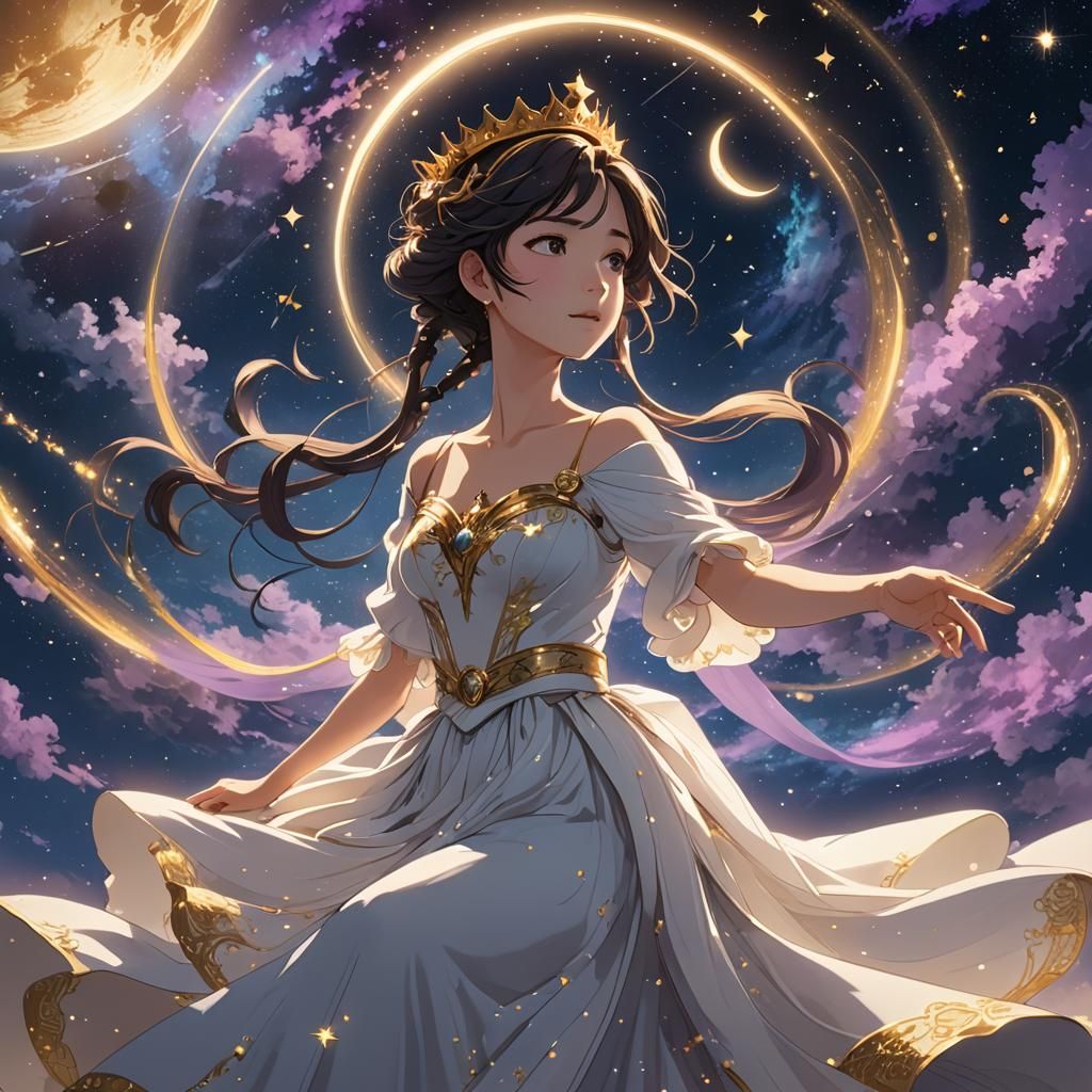 Ethereal Space Princess in Anime Style