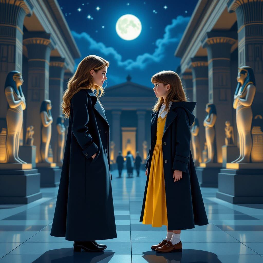 Amy Pond Meets Amelia Pond in Museum, Illustrative Style